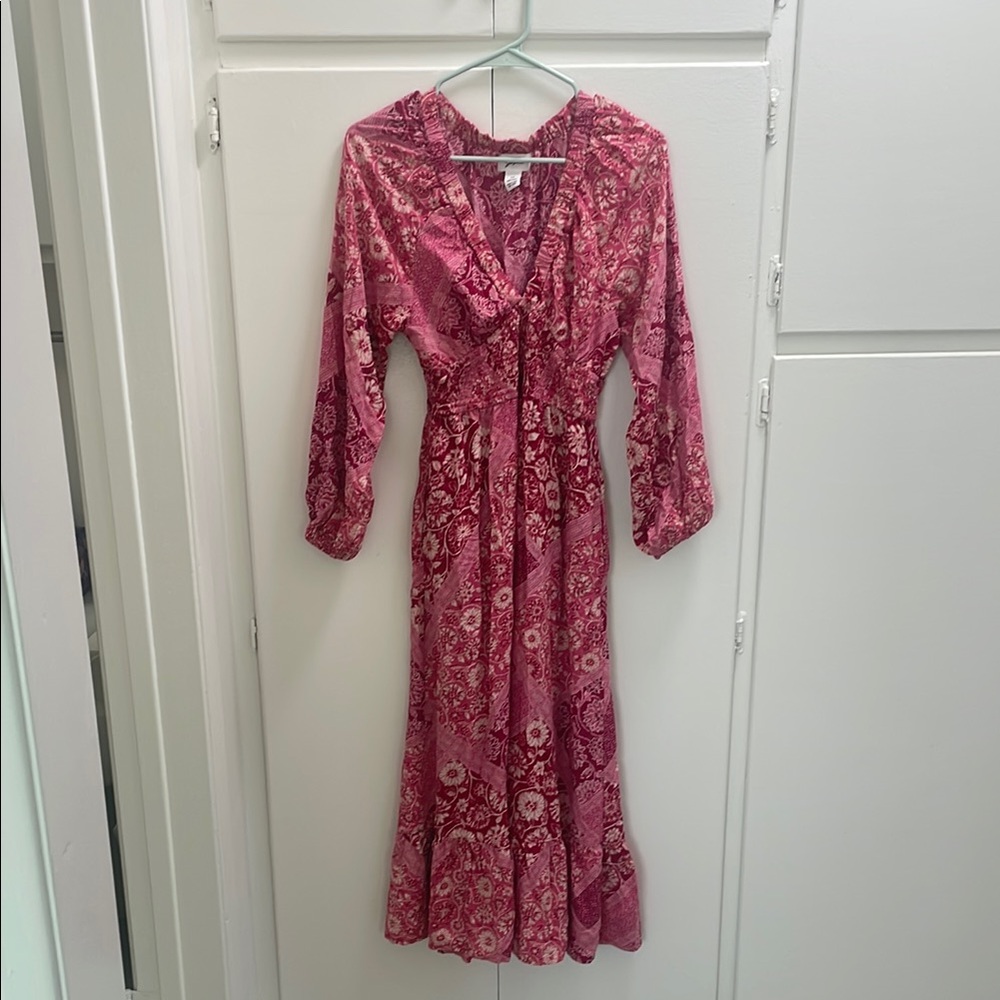 Japna Long Sleeve Pink Floral Dress